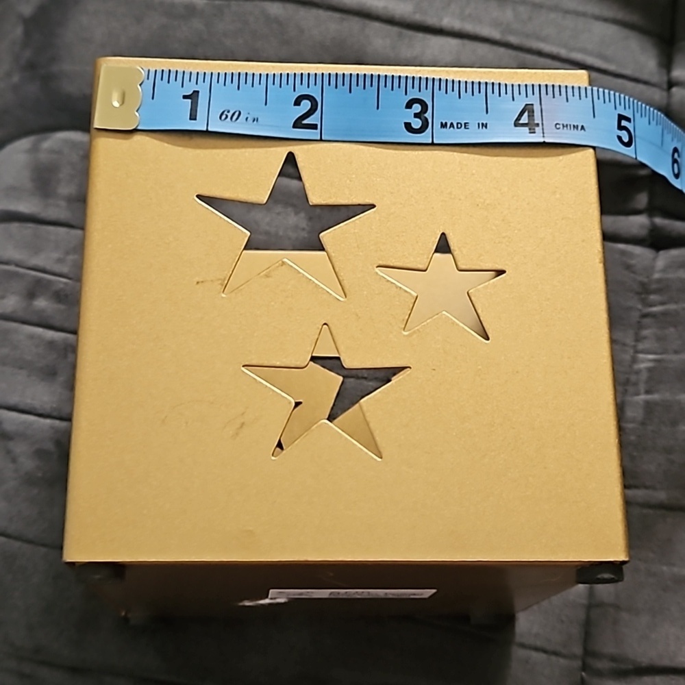 🎄3 Shiny Metal Holiday Winter Candle Holders Ornament Bell Holly Berries Stars - Picture 4 of 8